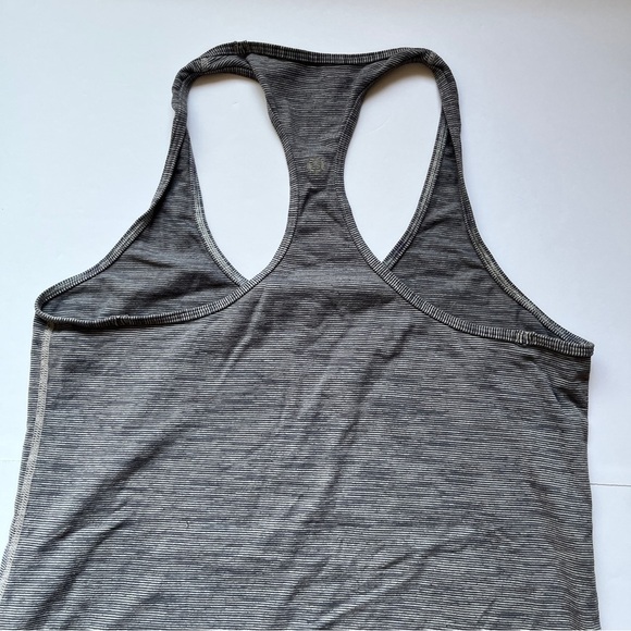 Lululemon Cool Racerback Extra Long Wee Are From Space Coal Fossil Gray Stripe 6 - Picture 15 of 15